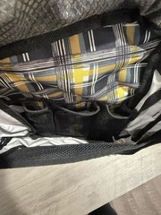 LL Bean Travel Bag Hanging Toiletry Personal Organizer Plaid Black/Yellow