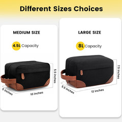 Travel Toiletry Bag – Hanging Toiletry Bag for Men Water Resistant Canvas Shavin