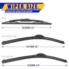 3 wipers Replacement for 2018-2021 GMC Terrain, Windshield Wiper Blades