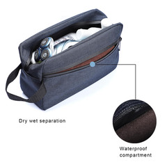 Deep Blue Toiletry Bag Men Portable Travel Organizer Shaving Accessories