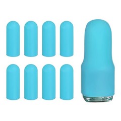 8pcs Silicone 0.88&Prime; Blue Travel Covers for Bottles