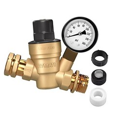 RV Water Pressure Regulator, Brass Lead-Free Water Pressure Adjustable 1.0