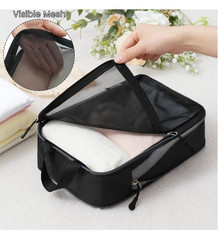Bagail 6 Piece Set Compression Packing Cubes Black Travel Organizers Ultralight