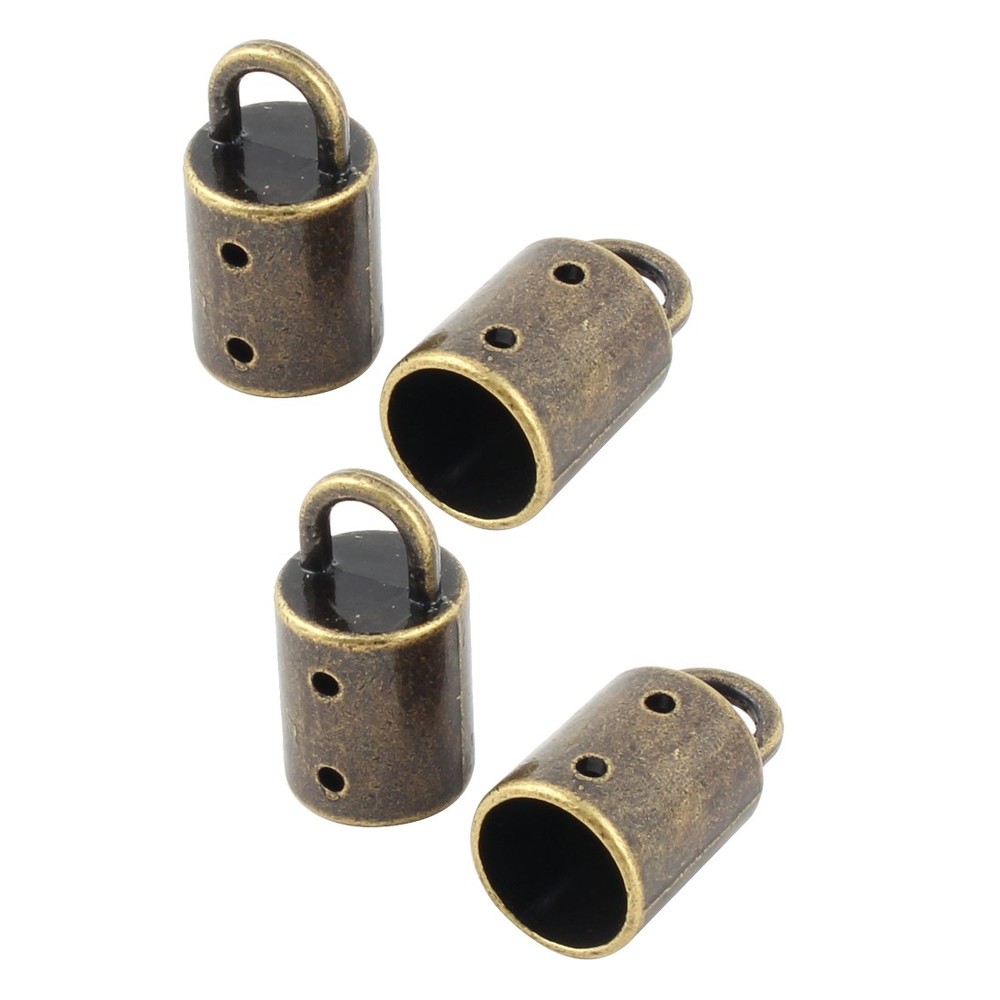 Metal Control Bolt Stanchion Pole Barrier Rope Hook Bronze Tone 4pcs