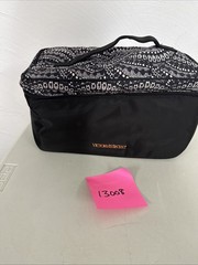 Victoria’s Secret Travel Makeup Case Black Satin Bra Panty Bag Organizer