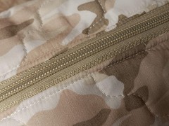 Toiletries bag in Tan desert camo Unisex quilted and lined travel, pouch or tote