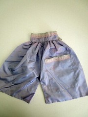 Vintage Blue Satin Travel Slipper Shoe Bag Lingerie Bridal shower gift