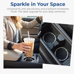 Car Cup Holder Coasters, Bling Cup Holder Insert Coaster Car Interior Black