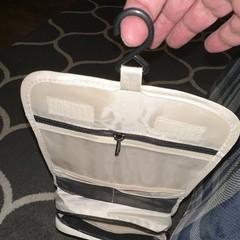 Beige Hanging Toiletry Bag Travel Organizer with Hook