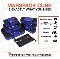 7 Piece Set Packing Cubes Travel Luggage Organizers with Laundry Bag NEW