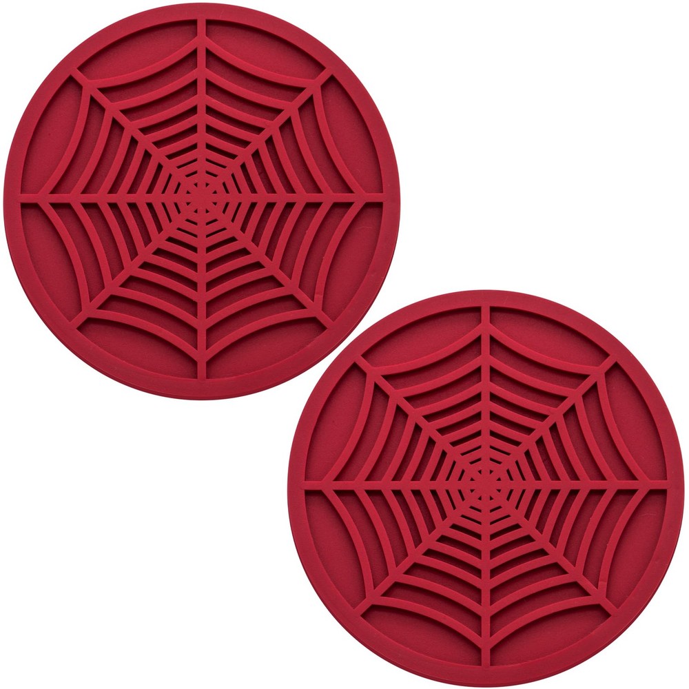 MEAJOO 2PCS Car Cup Holder Coasters, 2.75 Inch Universal Non-Slip 2 pcs, Red