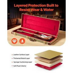 Electric Guitar Hard Case, 41.3 Inch, Rectangle Wooden Hard-Shell Protective Car
