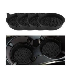 Mandark 4PCS Car Cup Holder Coaster, Silicone Anti-Slip Vehicle Insert Black