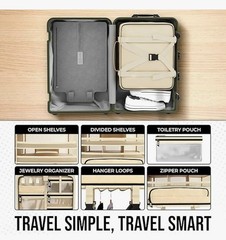 VOYAJ Hanging Suitcase Organizer Travel Carry on Closet Suitcase, Wrinkle Free