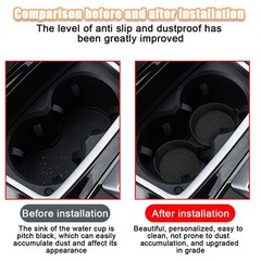 Mandark 4PCS Car Cup Holder Coaster, Silicone Anti-Slip Vehicle Insert Black