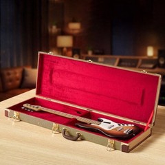 Electric Guitar Hard Case, 41.3 Inch, Rectangle Wooden Hard-Shell Protective Car