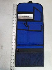 LL Bean Black Blue Nylon Hanging Tri-Folding Shower Caddy Travel Bag Organizer