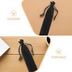 30 Pcs Thick Lint Pencil Pouches Drawstring Pen Bags For Women School Office Use