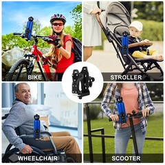 Upgraded Motorcycle ATV Cup Holder Anti Theft, Extra Large Bike Water Black