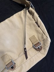 Ahmik Canvas Messenger Book Bag Khaki 13”x9.5”x4”