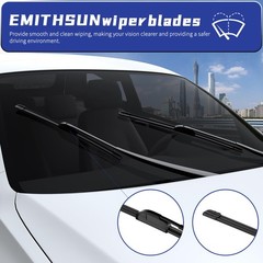 Premium 21 & 18&Prime; AllSeason Quiet Windshield Wiper Blades Set of 2&Prime;