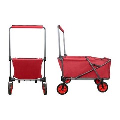 Zenithen Large Folding Portable Wagon with Travel Wheels, Red