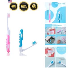 2Pcs Folding Toothbrush, Portable, Soft Travel Size, for Hiking, Camping, Tra…