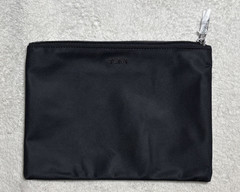Tumi Black Nylon Zip Pouch with Snap Attachment Tabs 10 x 7 Make Up Cosmetics