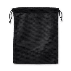 MUJI Polyester Mesh Drawstring Bag Double Type Black S Approx. 20 x 25 x 10 cm