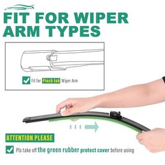24&Prime; 19&Prime; Premium Wiper Blades for Mercedes-Benz CLA250 GLA250 2016-2020