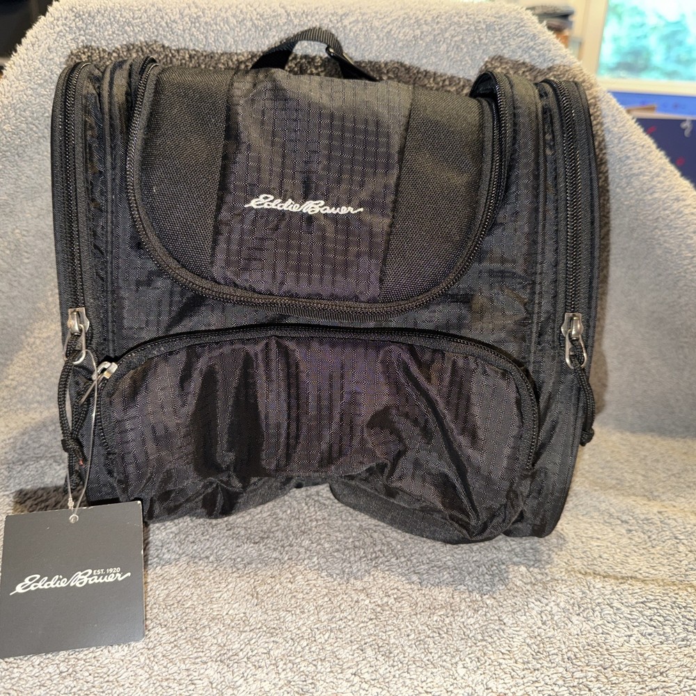 Eddie Bauer Travel Toiletry Bag Hanging Black Makeup New With Tags