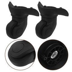 2Pcs Reusable Replacement Suitcase Wheels Black PP Pet Smooth Quiet Swivel