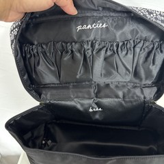 Victoria’s Secret Travel Makeup Case Black Satin Bra Panty Bag Organizer