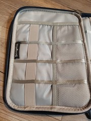 Bevegekos Navy Blue Travel Tech Organizer Case Double Zip Pouch W Wrist
