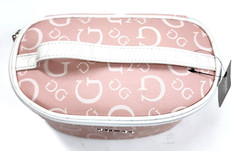 NEW GUESS PINK BLOSSOM ROSE MULTI SAFFIANO PVC ELISA TRAVEL COSMETIC BAG POUCH