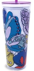 Vera Bradley Insulated Tumbler 24 oz Flutter Cool Butterfly Design No Straw