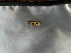 Tumi Delta Gray Purple Cosmetics Makeup Toiletries Pouch Pencil Bag 8 Inch