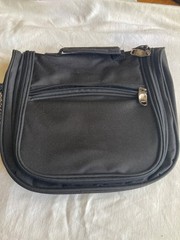 Black Toiletry Travel Bag (12×10.5 x4 )Nylon Folding HangingCase Organizer