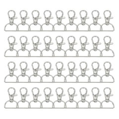 For 3/4&Prime; Swivel Hooks, 60Pcs Carabiners with D Ring, Silver Tone