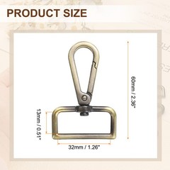 10pcs D 1.26&Prime; 360° Swivel Rings Yellow for Jewelry