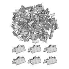 280Pcs Ribbon Ends 13mm with DIY Clip, White Dots K