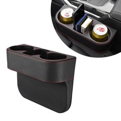 DXNQ Car Cup Holder Gap Filler Organizer, Multifunctional Auto Front Black