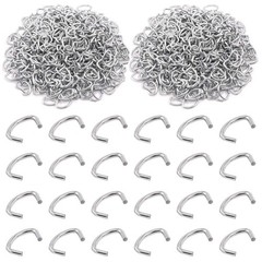 Swpeet 1000Pcs 1/2&Prime; Galvanized Hog Rings 1/2 inch, 3/4 Stainless Steel