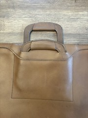 Vintage TWA First Flite Travel Case Leather Attache Briefcase Golden Brown