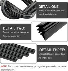 4PCS Car Windshield Wiper Blades Refills, 26&Prime; Adjustable Size of Universal