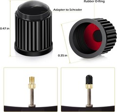 Twenty-four-piece air pump accessory kit.