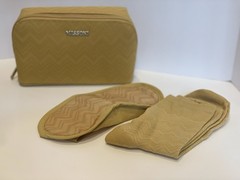 Missoni for Delta One Travel Pouch Eye Mask Socks Set Camel Chevron Amenity Kit
