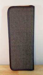 Baekgaard Tweed Brown Leather Travel Tie Case Snap Zip Around Luggage Mens EUC