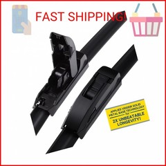 VEIGEIR 24 Inch + 24 Inch Windshield Wiper Blades 2 Pack, Front J/U Hook Replace