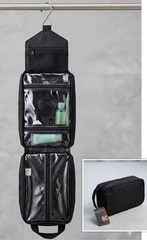 Bag and Carry Versatile Travel Hanging Toiletry and Cosmetic Bag, Black, 12x6x4”